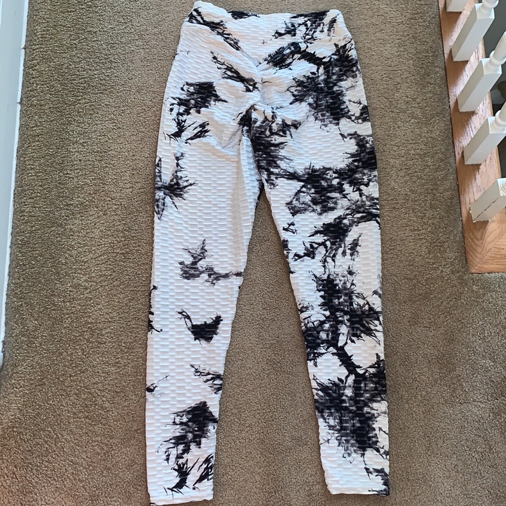 Blue and white scrunch leggings - Picture 2 of 2